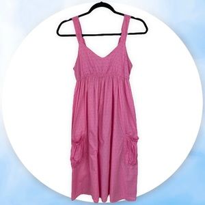 Pink Dotted Babydoll Dress 100% Cotton Swiss Dot Pattern Small